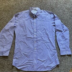 Paul Fredrick Men's Blue Striped Dress Shirt